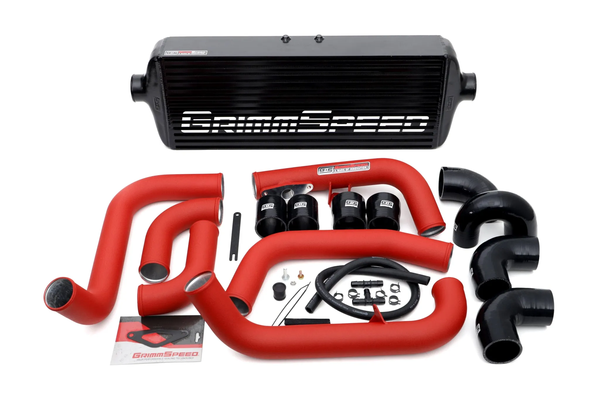 Front Mount Intercooler Kit [Inc. Red Piping] - Subaru 08-14 STI