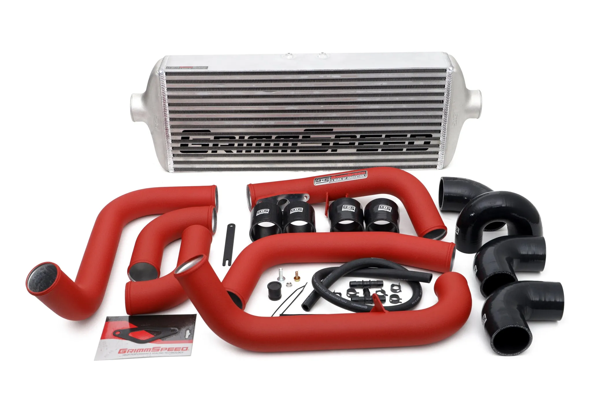 Front Mount Intercooler Kit [Inc. Red Piping] - Subaru 08-14 STI