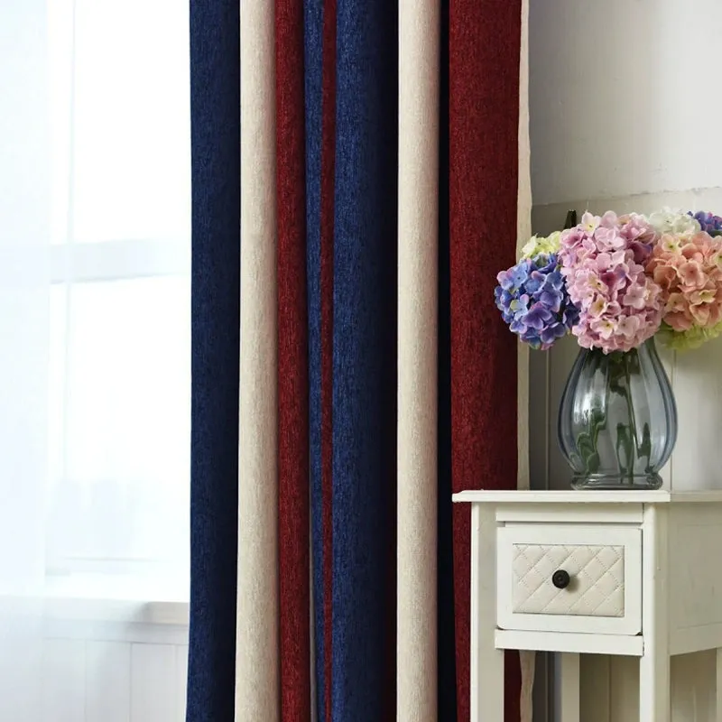 Gabrielle Mediterranean Color-Blocking Custom Blackout Curtain