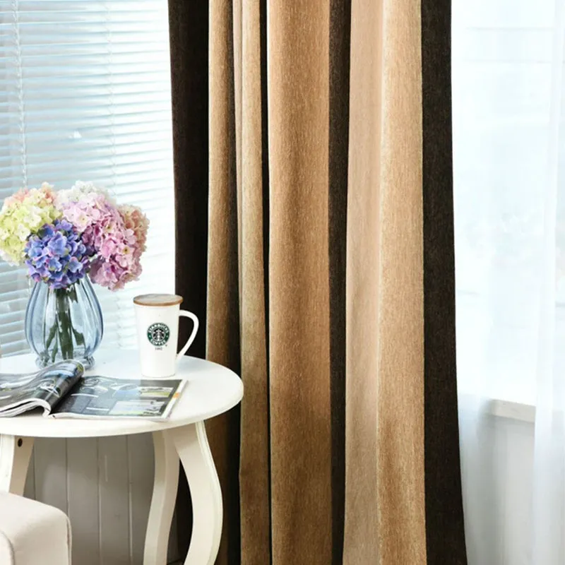 Gabrielle Mediterranean Color-Blocking Custom Blackout Curtain