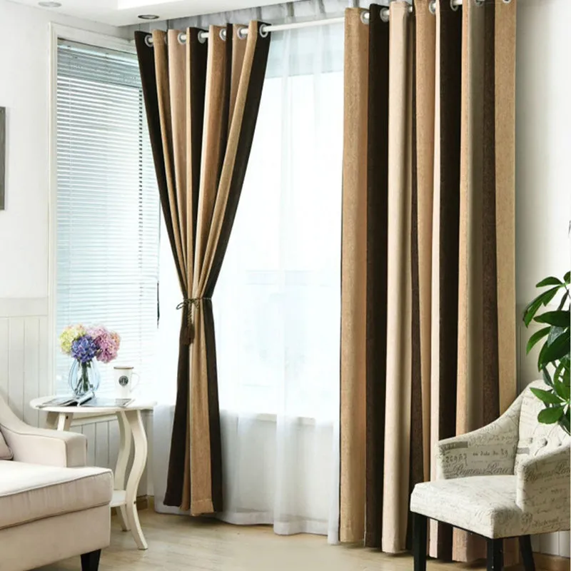 Gabrielle Mediterranean Color-Blocking Custom Blackout Curtain