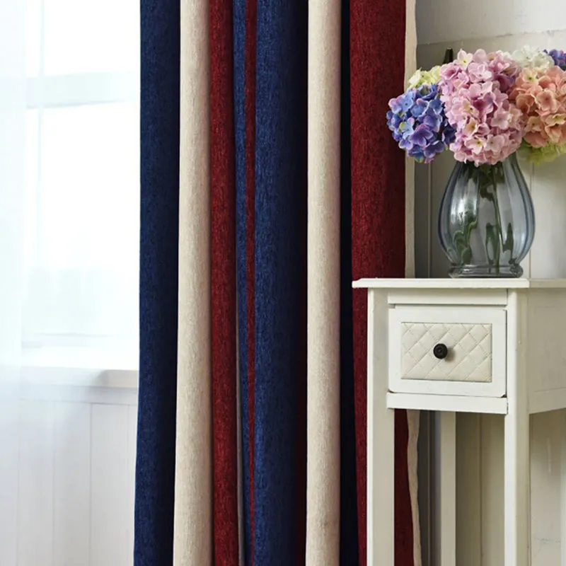 Gabrielle Mediterranean Color-Blocking Custom Blackout Curtain