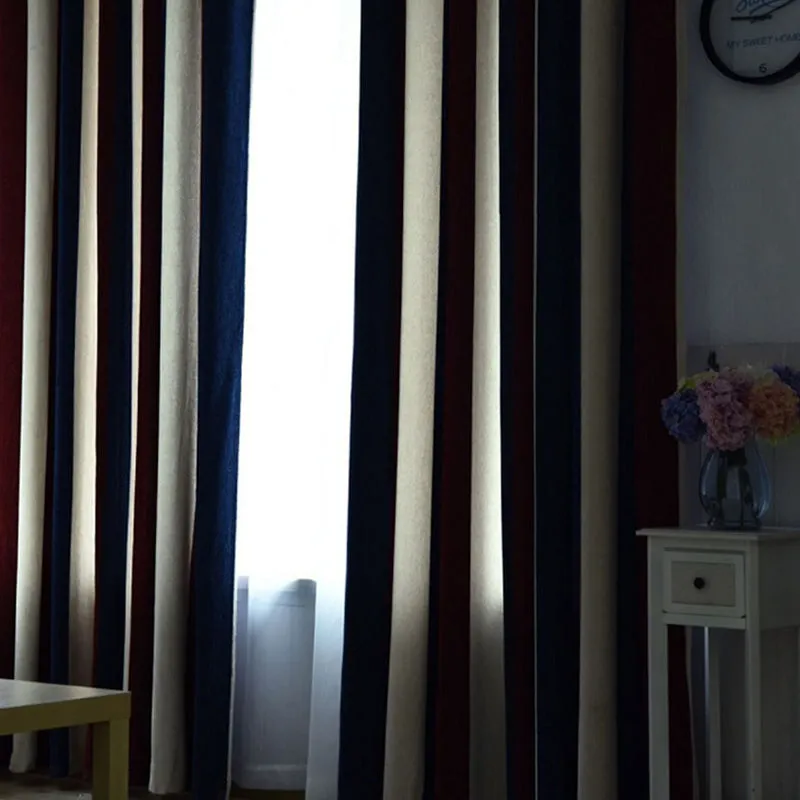 Gabrielle Mediterranean Color-Blocking Custom Blackout Curtain