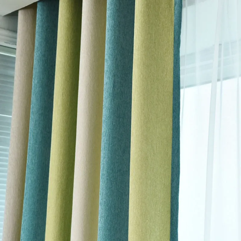 Gabrielle Mediterranean Color-Blocking Custom Blackout Curtain