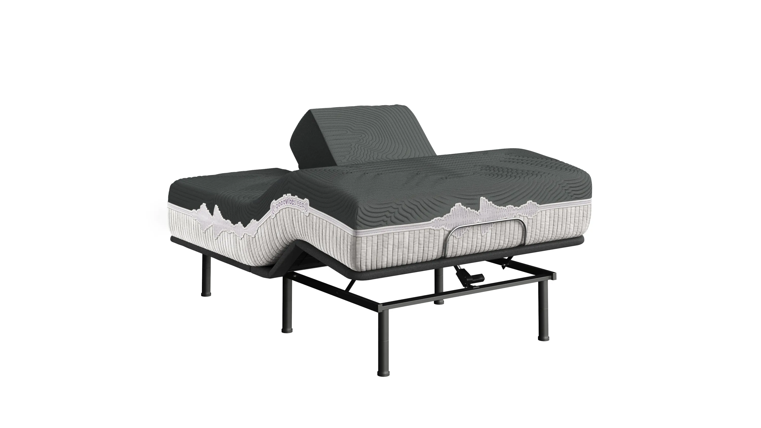 GoodVibeSleep Calm Flex Head Mattress and Adjustable Base Comfort Ensemble, King Size