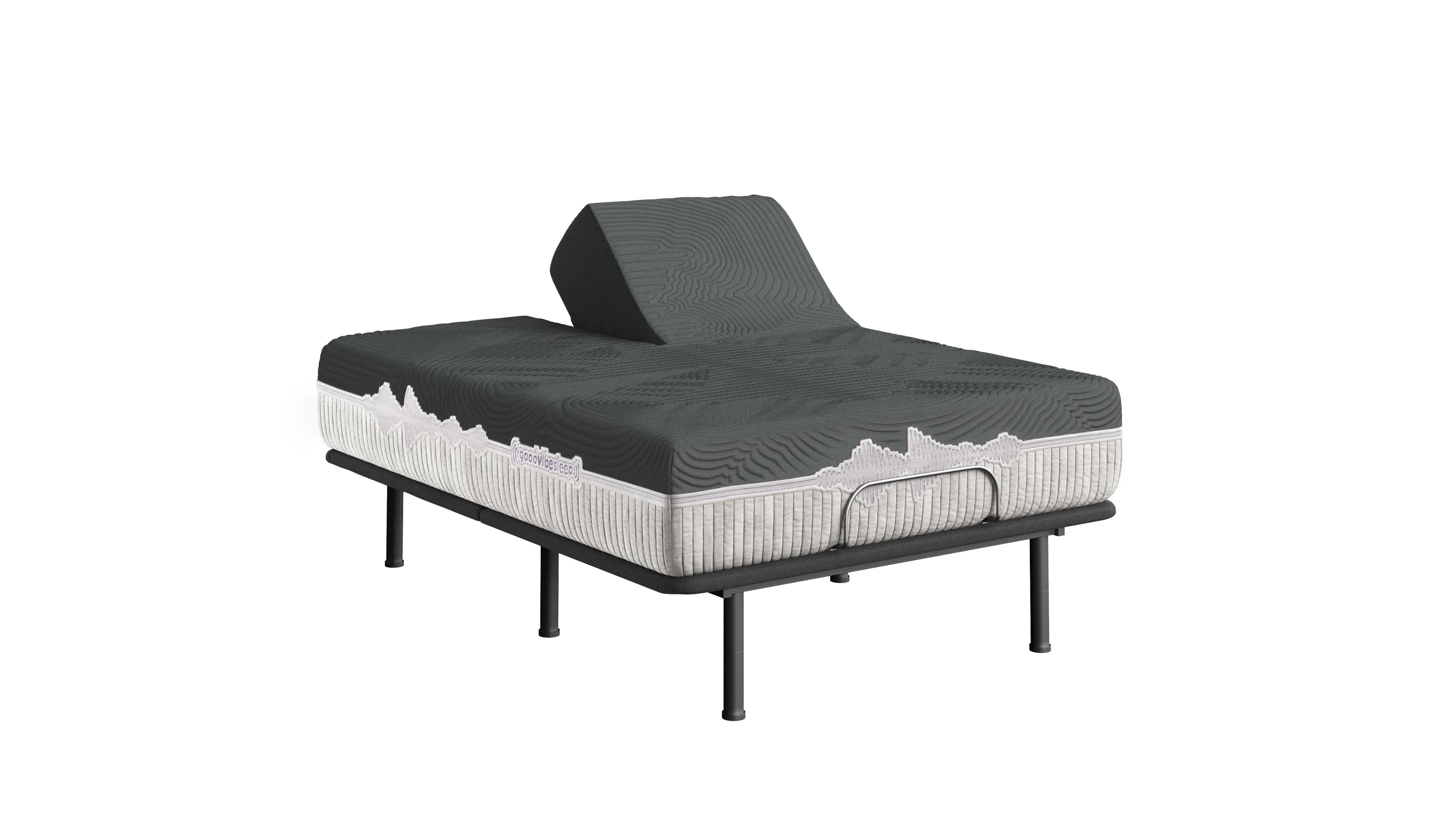 GoodVibeSleep Calm Flex Head Mattress and Adjustable Base Comfort Ensemble, King Size