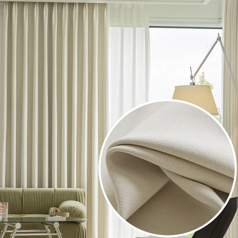 Halle Cream Japandi Cotton Linen Blackout Custom Curtain