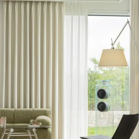 Halle Cream Japandi Cotton Linen Blackout Custom Curtain