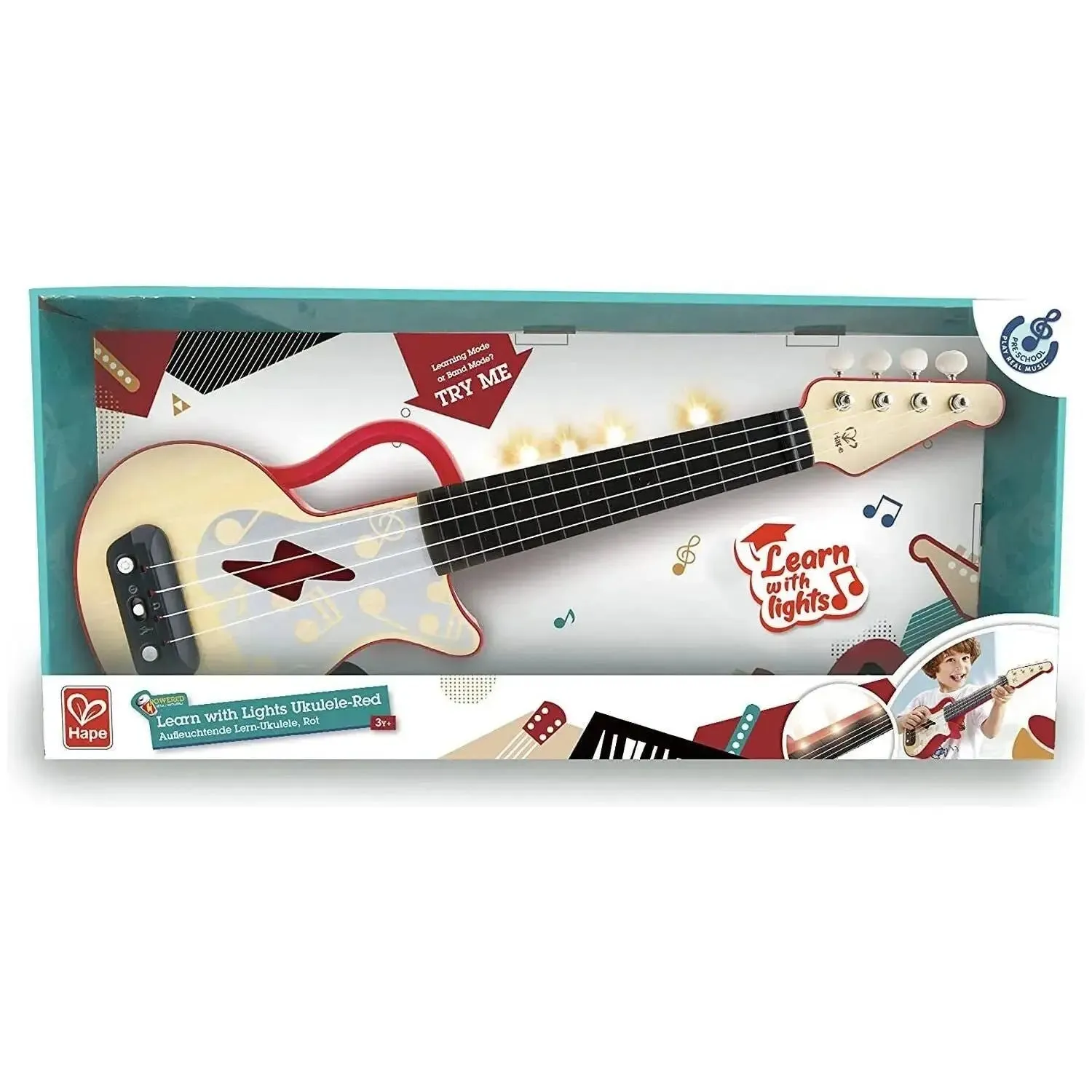 Hape Learn with Lights Electronic Ukulele