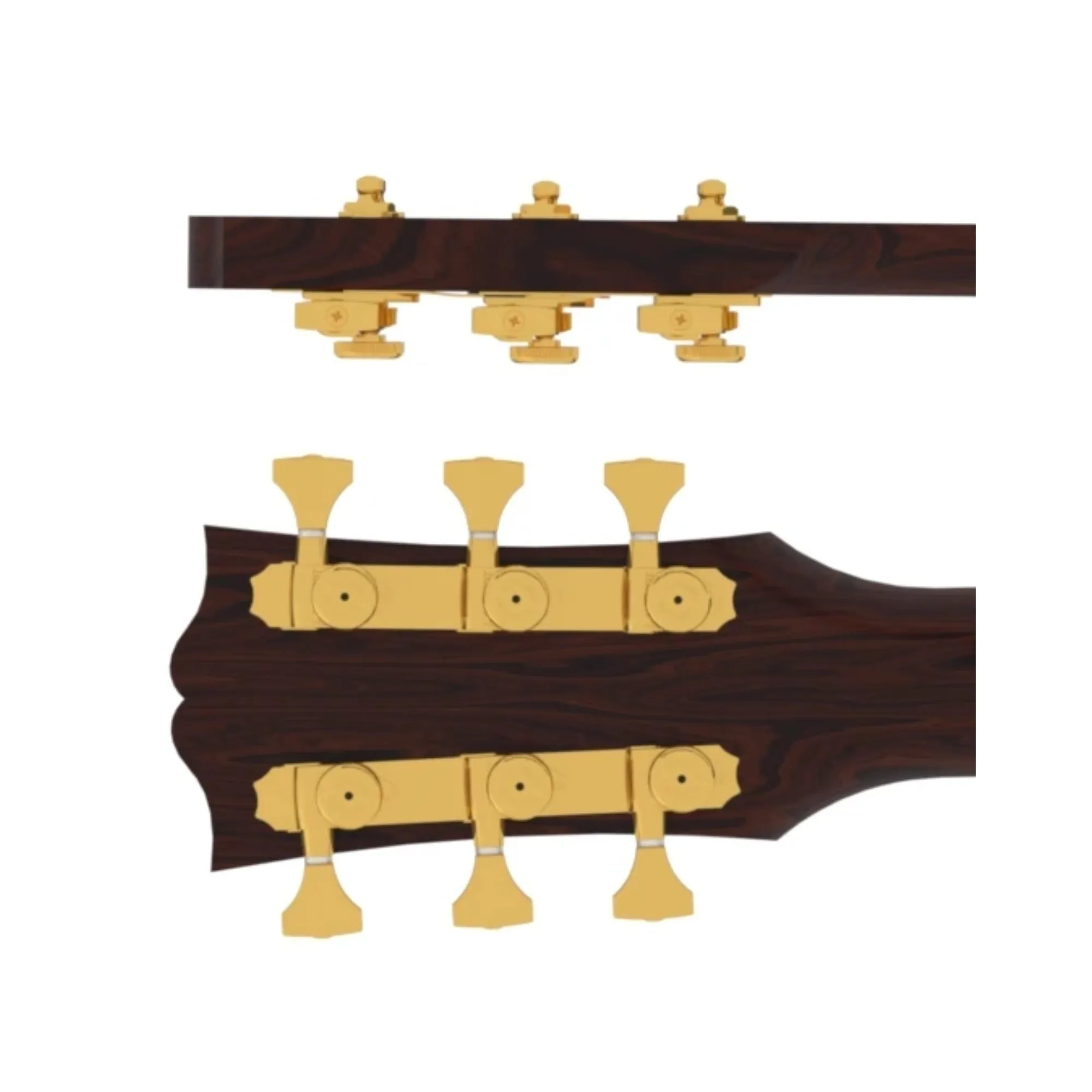 Hipshot Guitar Tuner Upgrade Kits (3 3 Headstocks) Grip-Lock Open Gold