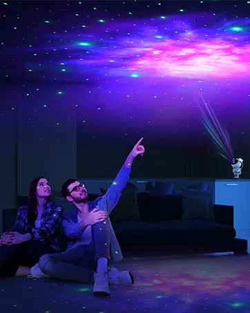 HIVAGI® Astronaut Star Projector Night Light - LED Nebula Lamp with Remote Control and Timer for Kids Room.