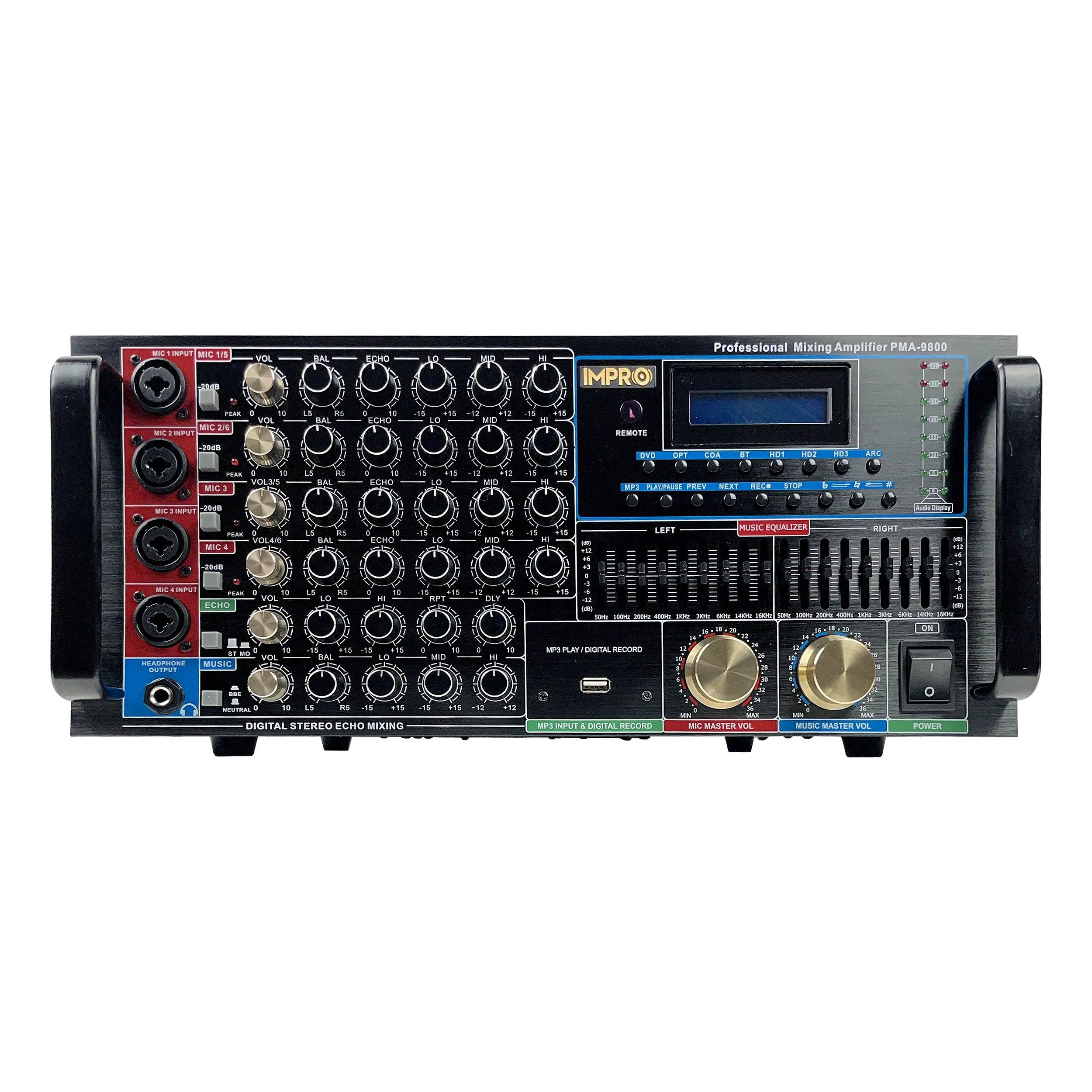 ImPro Epic Party Bundle 3 Plus with Mixing Amplifier, Speakers, Subwoofer, Microphones, and Accessories (6 Items)