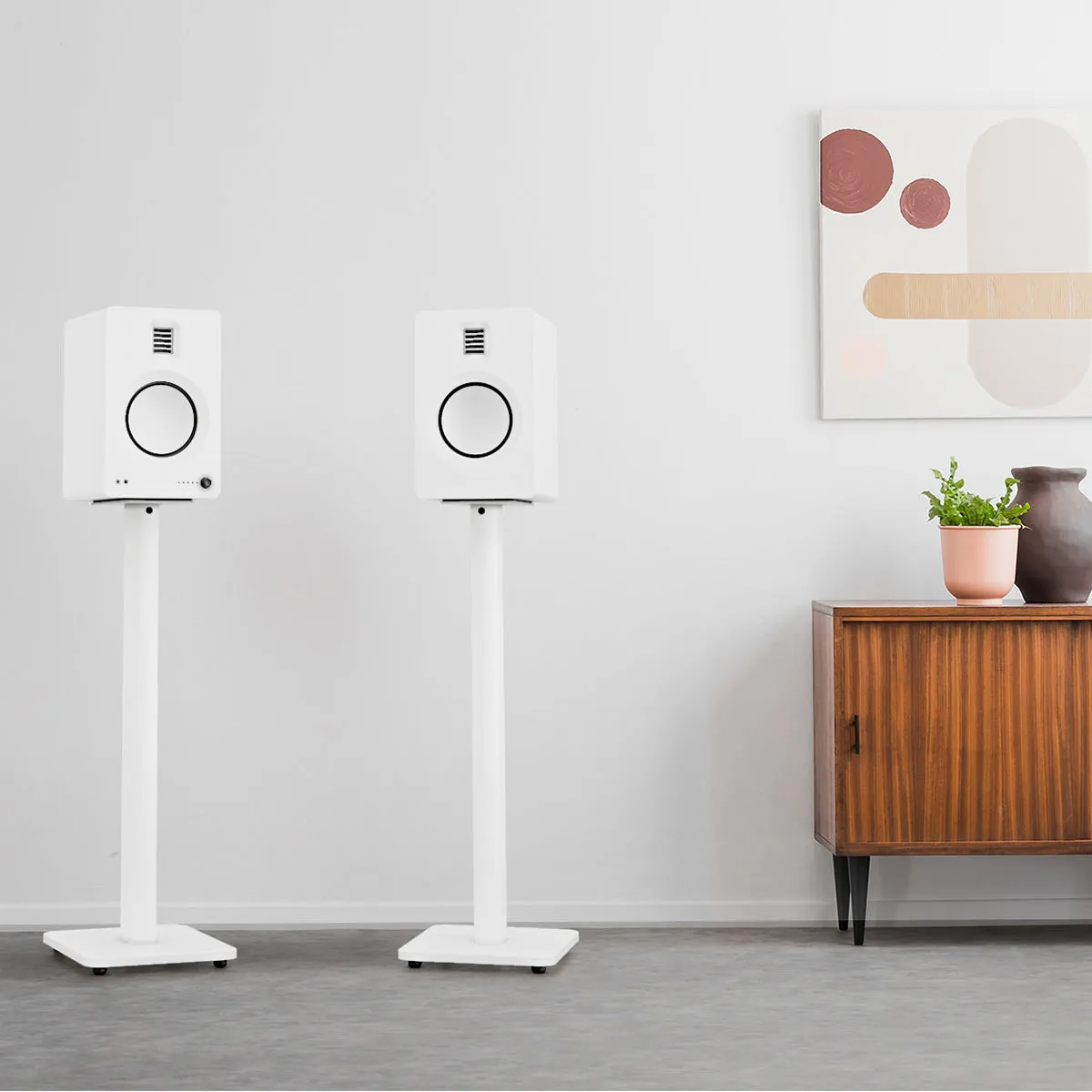 Kanto SP26PL 26" Bookshelf Speaker Stands with Rotating Top Plates and Cable Management - Pair (White)