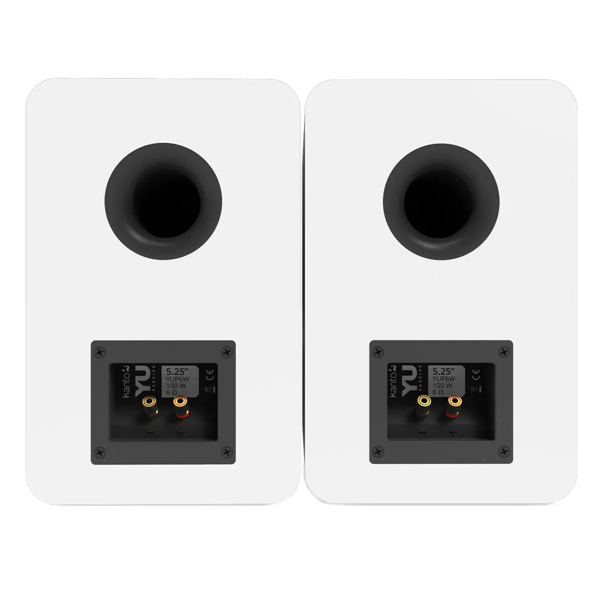 Kanto YUP6 Passive Bookshelf Speakers with 1" Silk Dome Tweeter and 5.25" Kevlar Woofer - Pair (White)