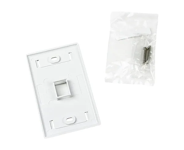 Keystone Wall Plate w/ ID Window, Single-Gang, Flush Port - Up to 6-Ports - Ivory/White