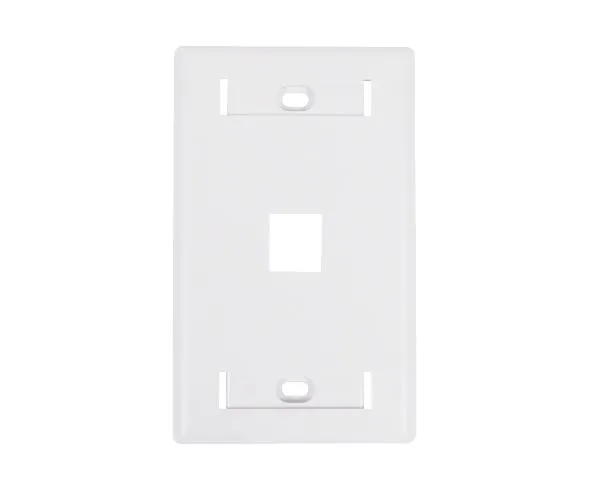 Keystone Wall Plate w/ ID Window, Single-Gang, Flush Port - Up to 6-Ports - Ivory/White