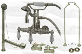 Kingston Brass Clawfoot Tub Faucet Kit - Satin Nickel - CCK1011T8-DO
