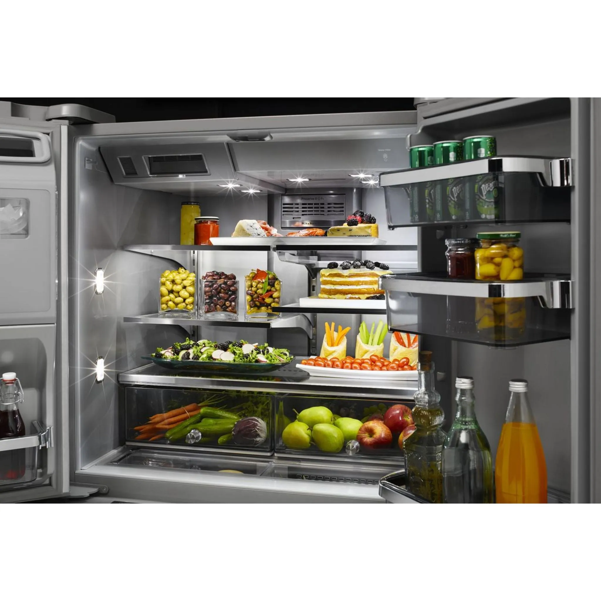 KitchenAid  25.8 cu. ft. 36" Multi-Door Freestanding Refrigerator with Platinum Interior Design (KRMF706ESS)
