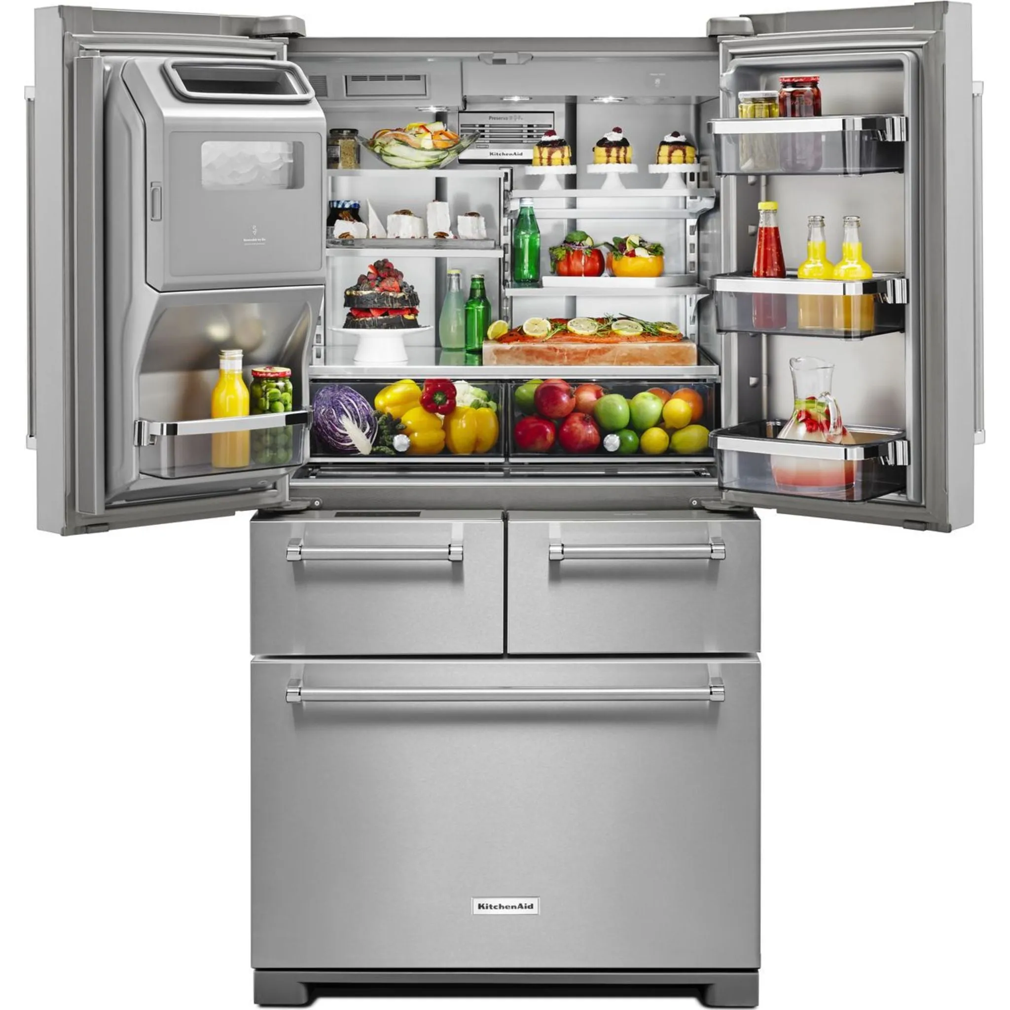 KitchenAid  25.8 cu. ft. 36" Multi-Door Freestanding Refrigerator with Platinum Interior Design (KRMF706ESS)