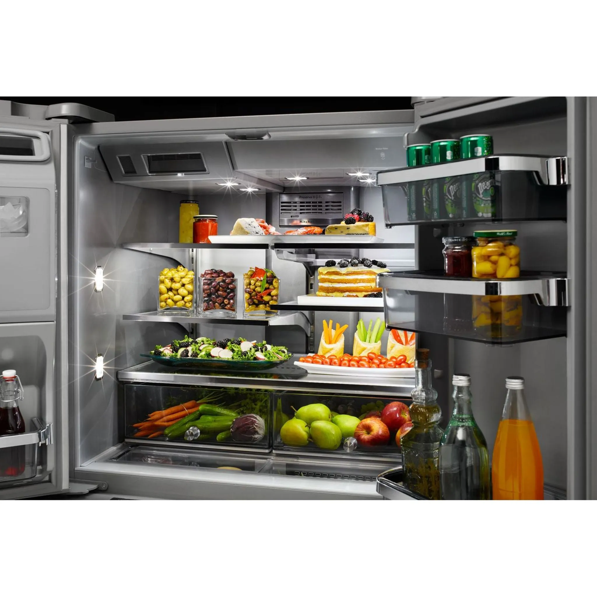 KitchenAid  25.8 cu. ft. 36" Multi-Door Freestanding Refrigerator with Platinum Interior Design (KRMF706ESS)