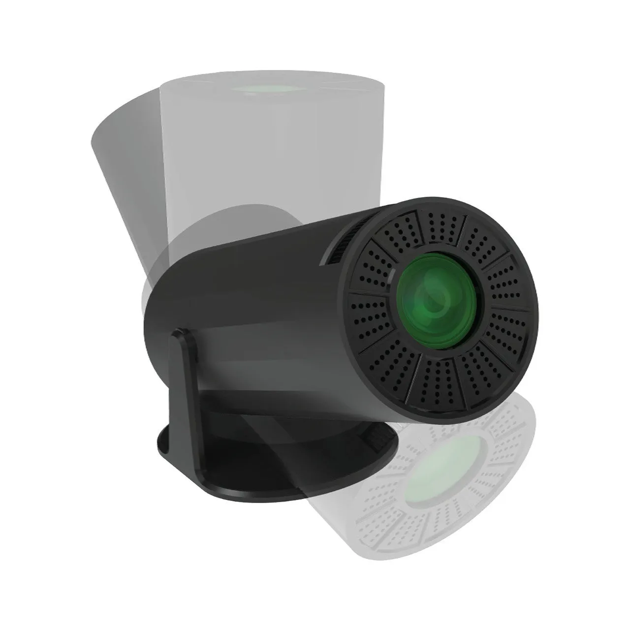 Laser Tube Android LED Projector with Swivel Design (Black)