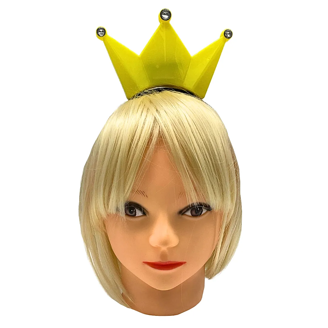 LED Crown with Clear Stones - Assorted Colors Purple, Green, and Yellow (Each)