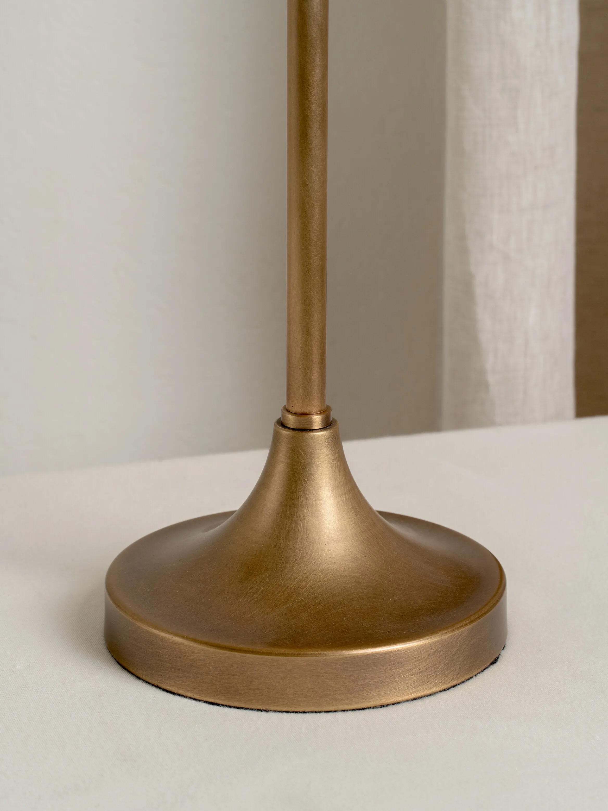 Lindi - aged brass and scalloped linen table lamp