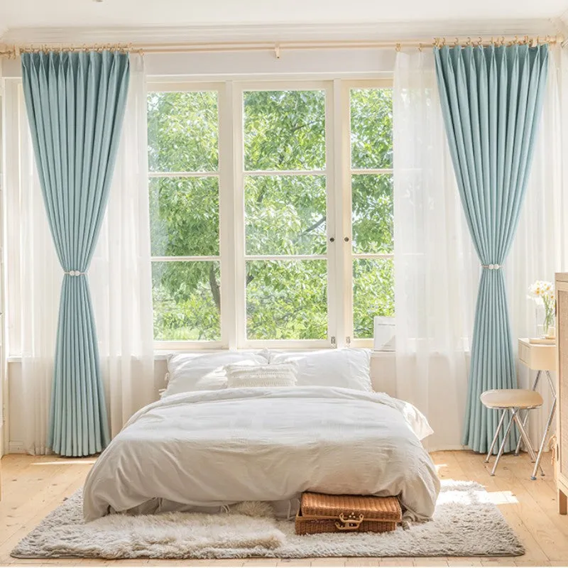 Lorelai Cotton Linen Wave Textured Blackout Custom Curtain