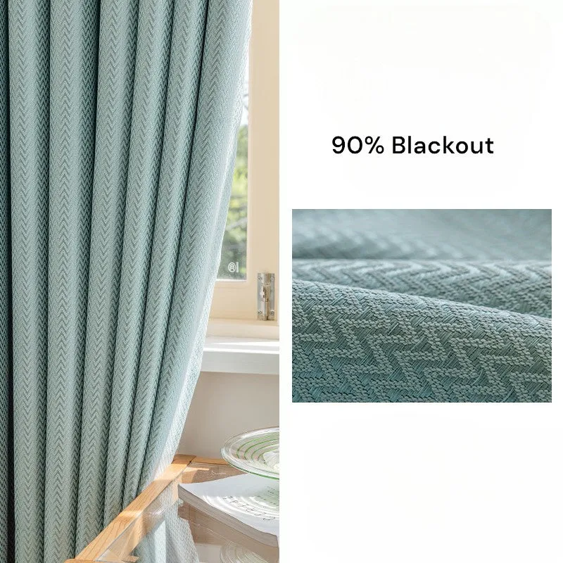 Lorelai Cotton Linen Wave Textured Blackout Custom Curtain