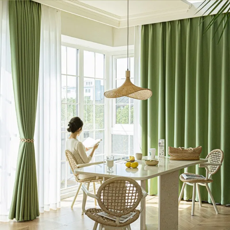 Lorelai Cotton Linen Wave Textured Blackout Custom Curtain