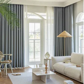 Lorelai Cotton Linen Wave Textured Blackout Custom Curtain