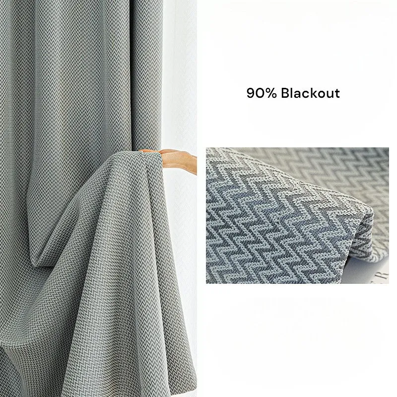 Lorelai Cotton Linen Wave Textured Blackout Custom Curtain