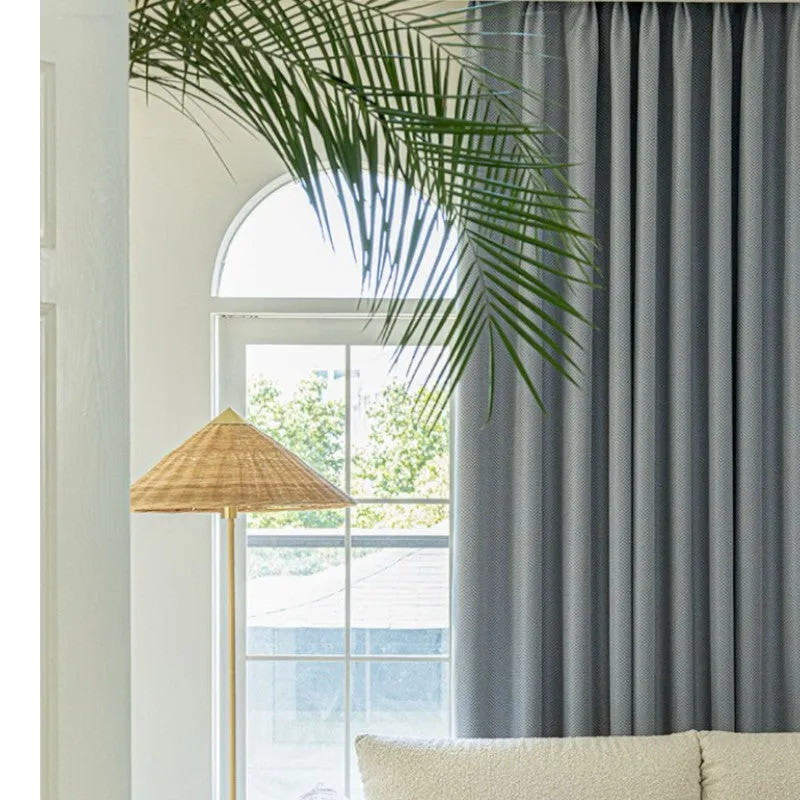 Lorelai Cotton Linen Wave Textured Blackout Custom Curtain