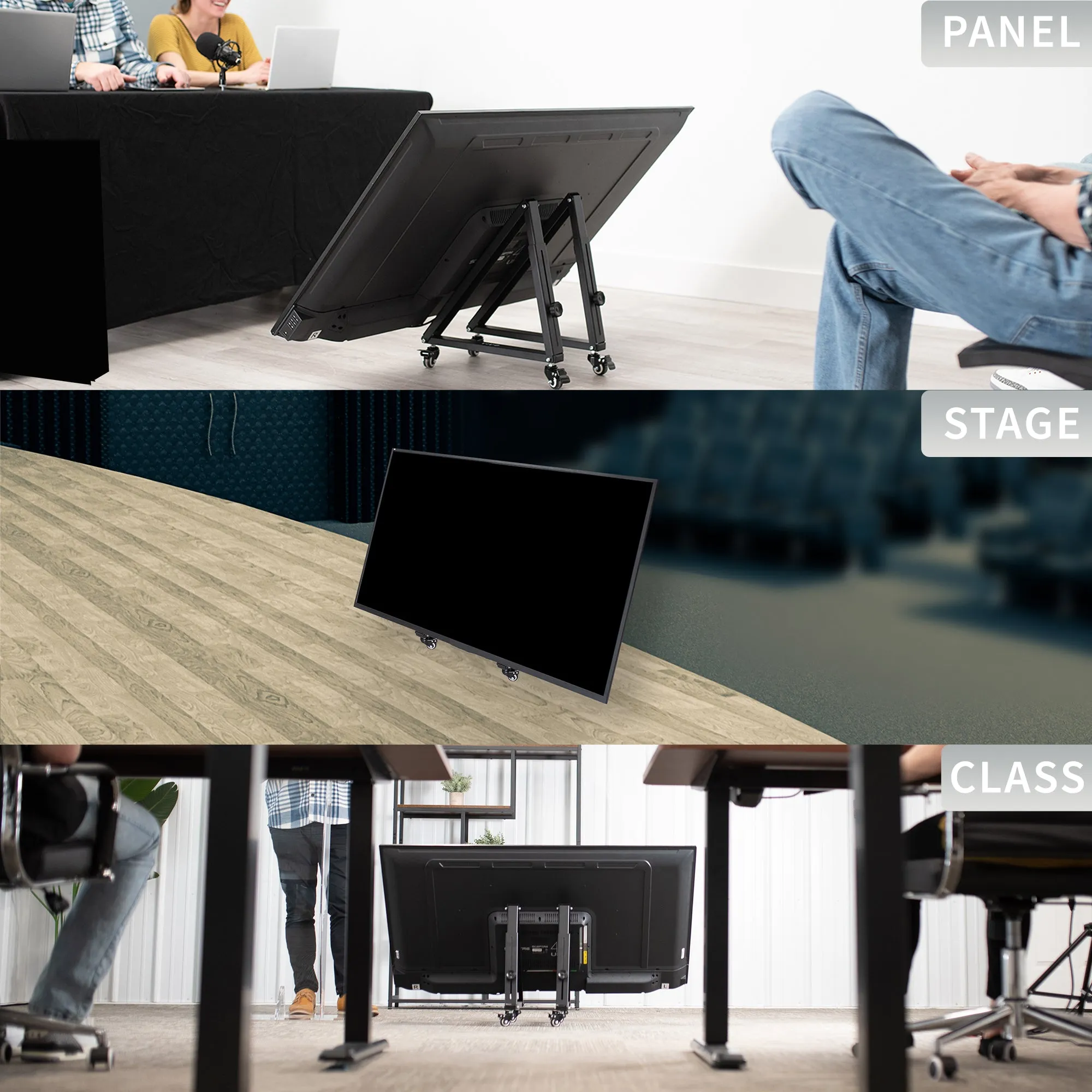 Low Height Mobile 32” to 65” TV Stand