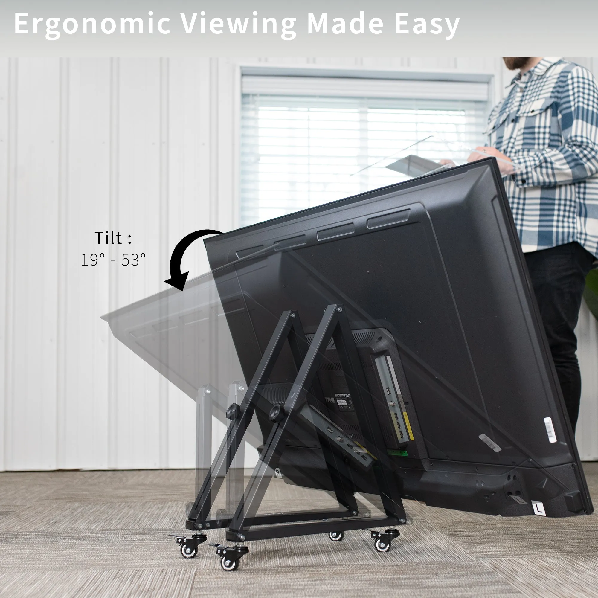 Low Height Mobile 32” to 65” TV Stand