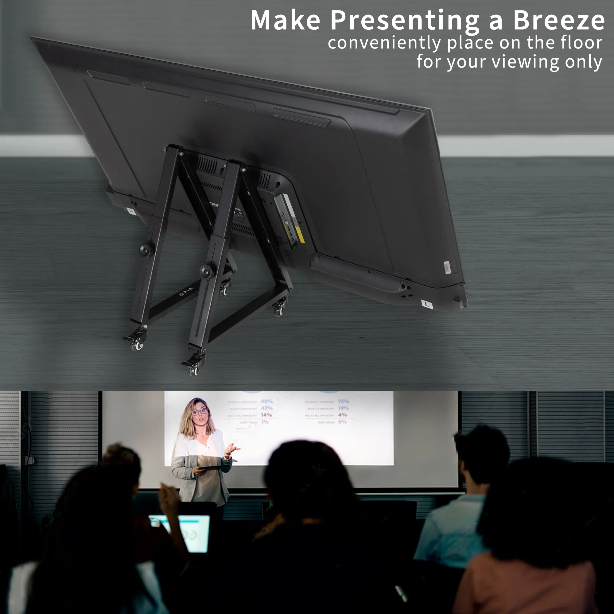 Low Height Mobile 32” to 65” TV Stand