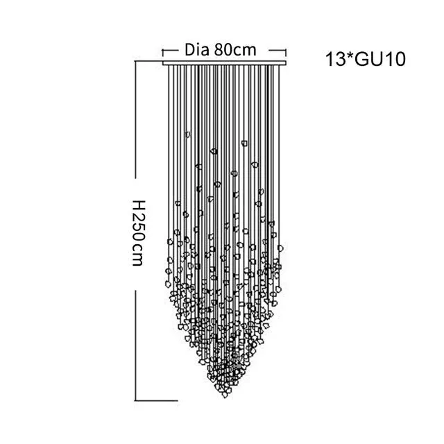 Luxury Crystal Stones LED Ceiling Chandelier