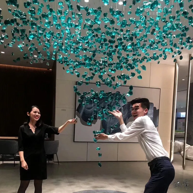 Luxury Crystal Stones LED Ceiling Chandelier