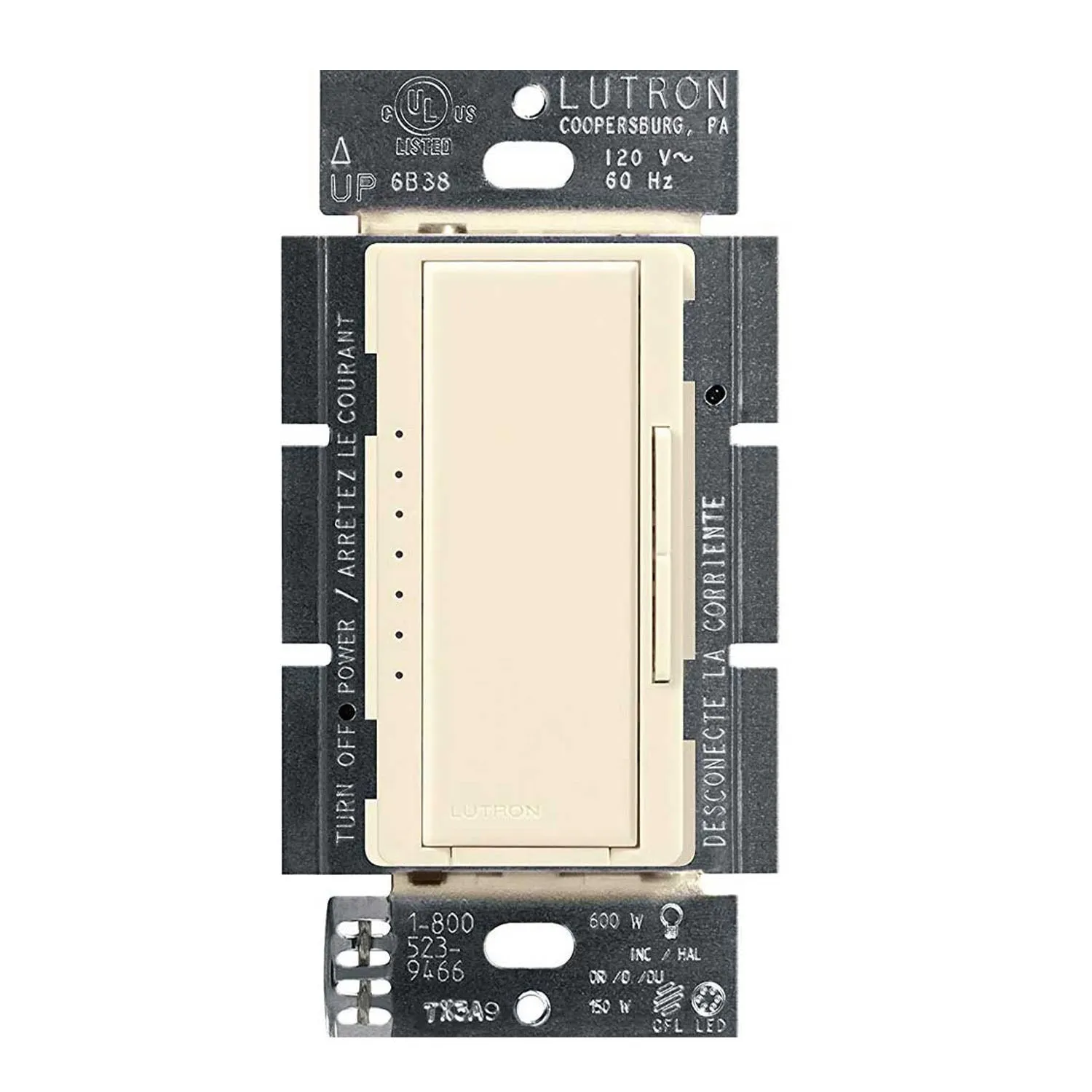 Maestro LED  Dimmer Switch, 150-Watt, Single Pole or Multi-Location, Light Almond