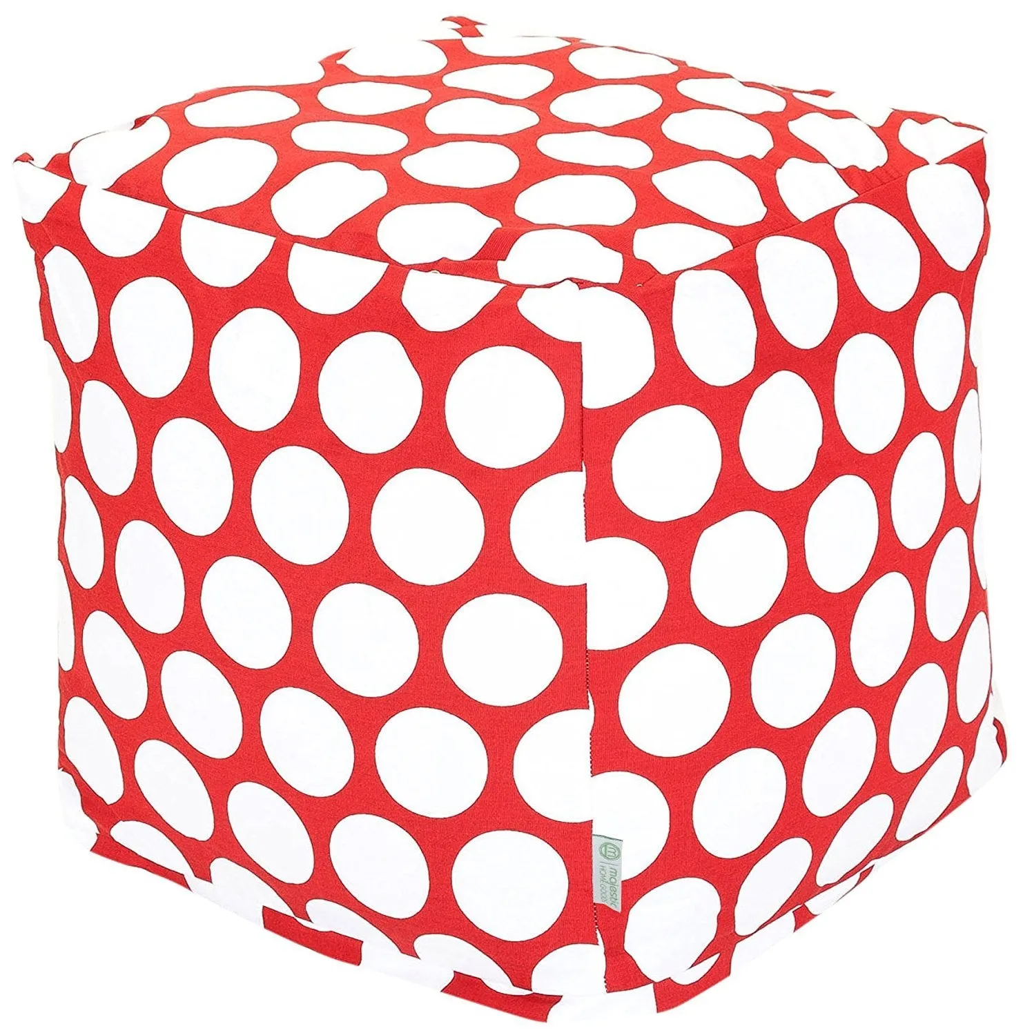Majestic Home Goods Red Hot Large Polka Dot Cube, Small