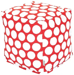 Majestic Home Goods Red Hot Large Polka Dot Cube, Small