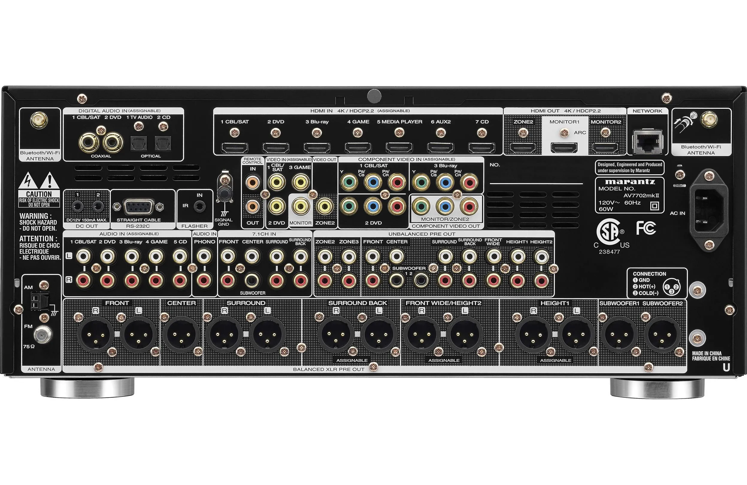 Marantz AV7703 11.2 Preamp w/ Dolby Atmos, Full 4K Ultra HD, Wi-Fi, Bluetooth & HEOS Music Streaming