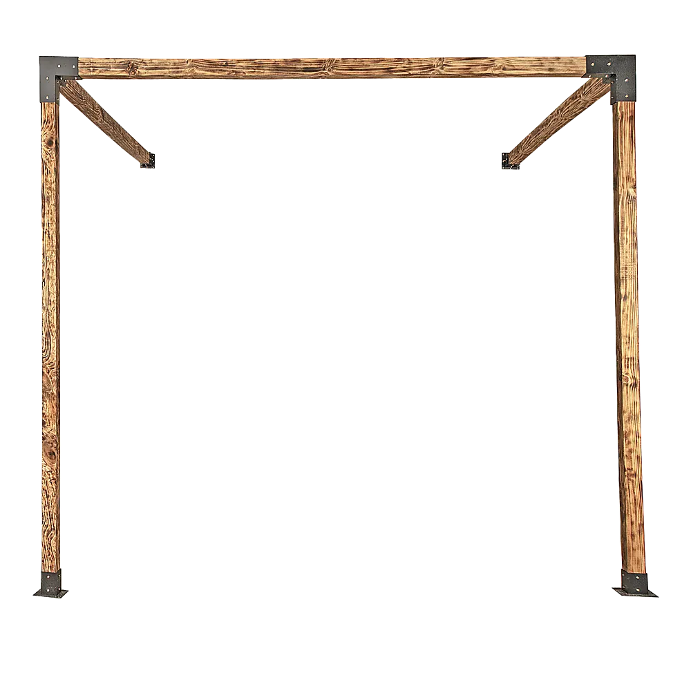 Matte Black Heavy-Duty Steel Pergola Brackets Set