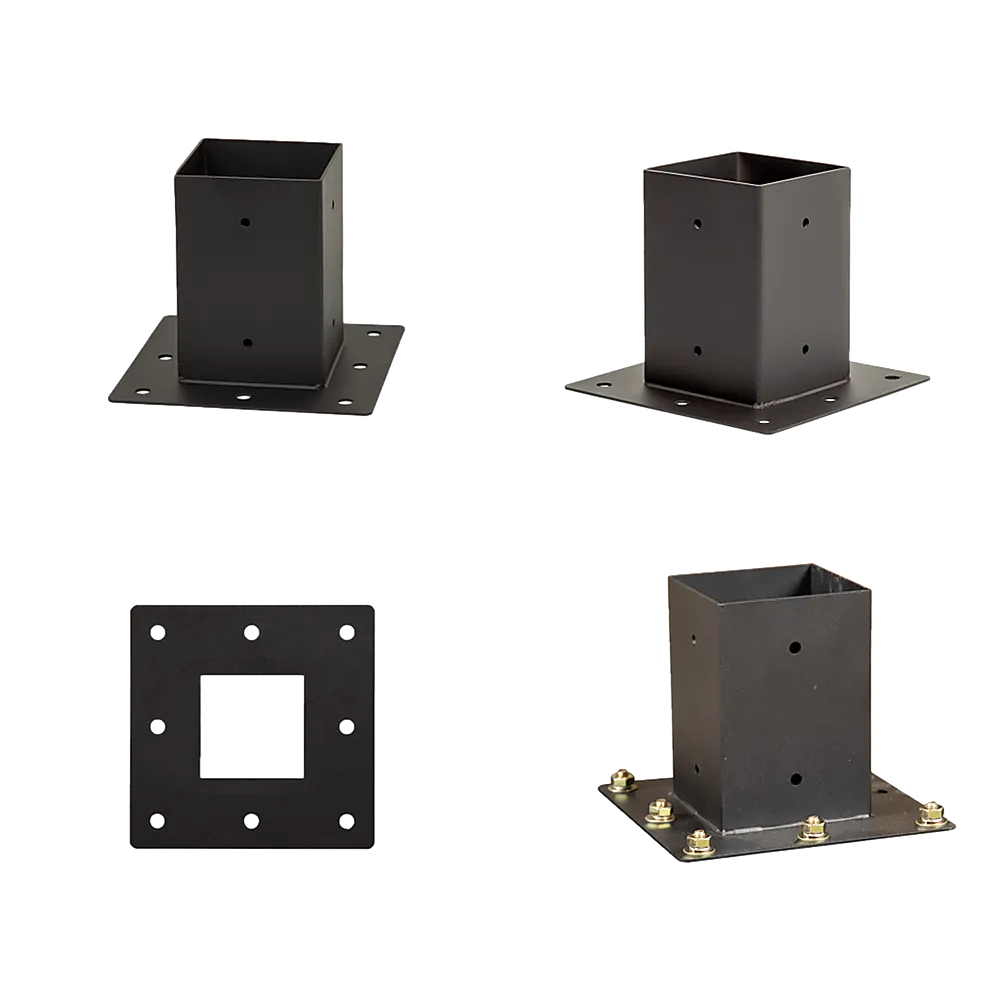 Matte Black Heavy-Duty Steel Pergola Brackets Set