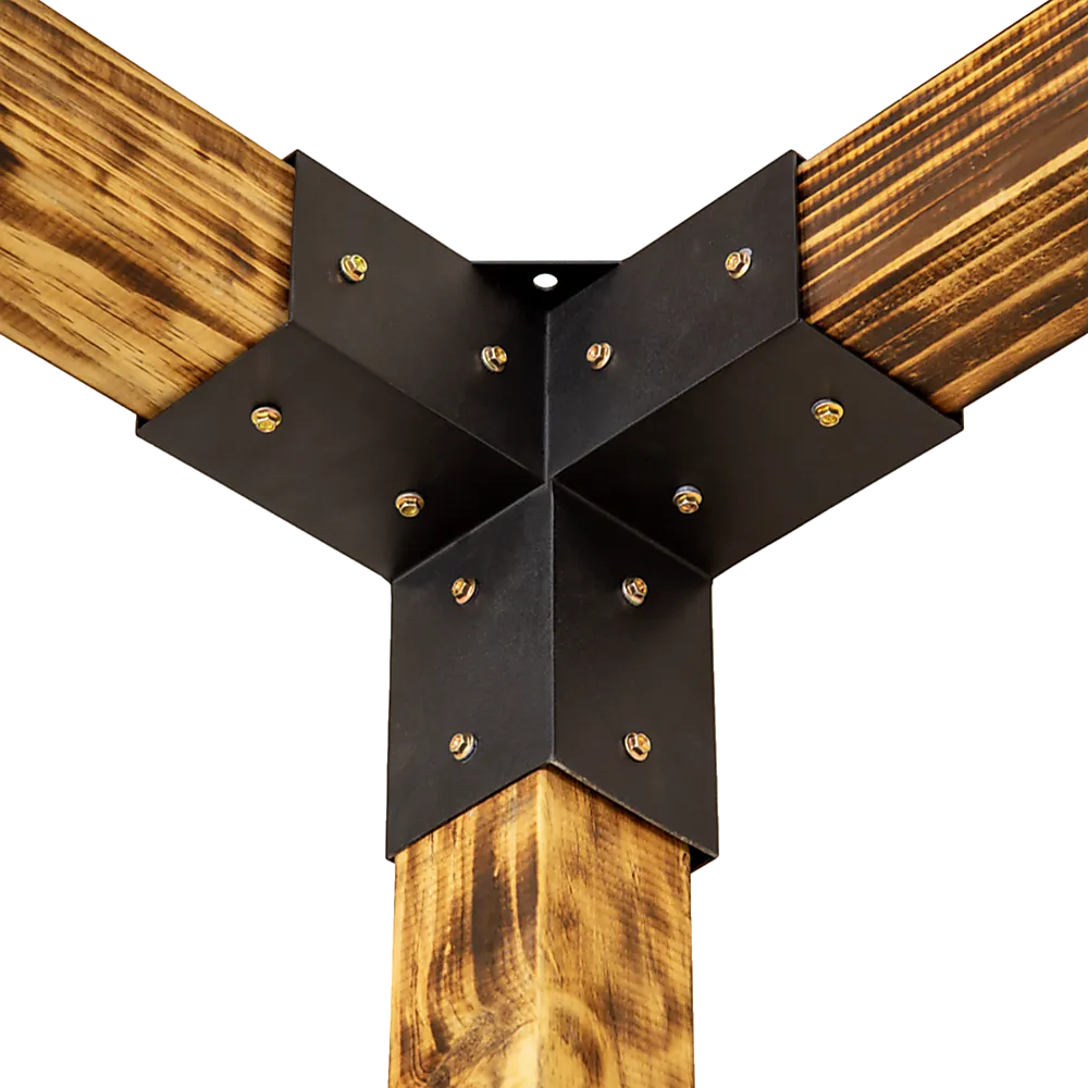 Matte Black Heavy-Duty Steel Pergola Brackets Set