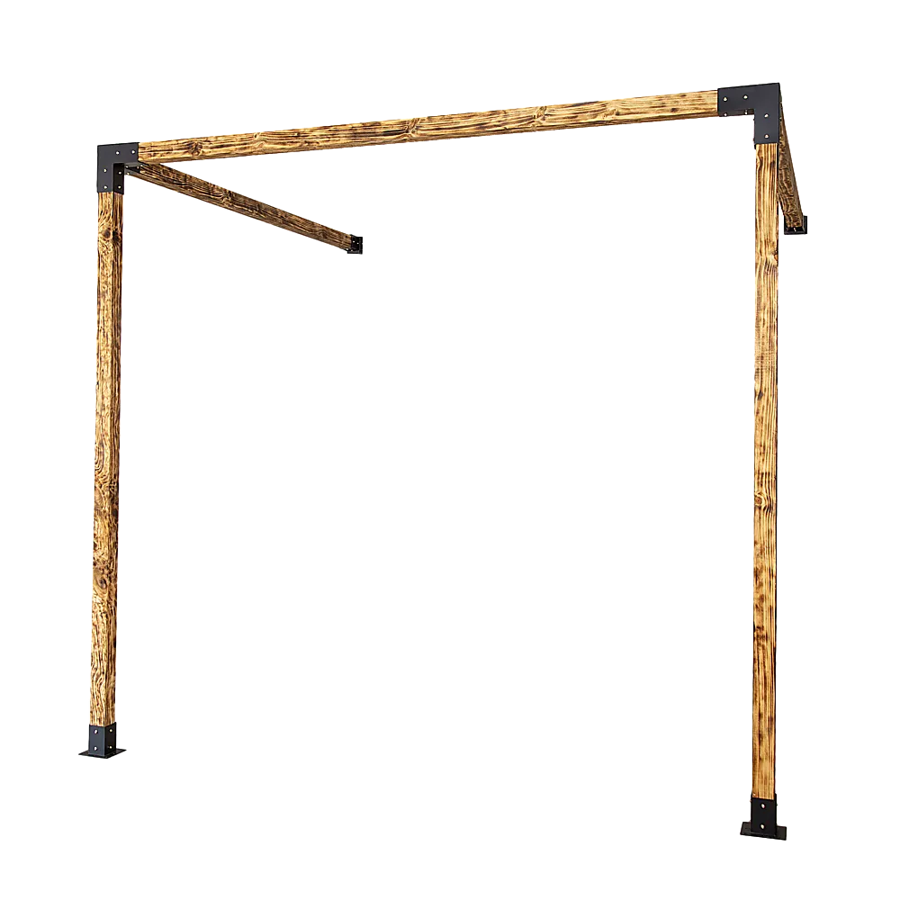 Matte Black Heavy-Duty Steel Pergola Brackets Set