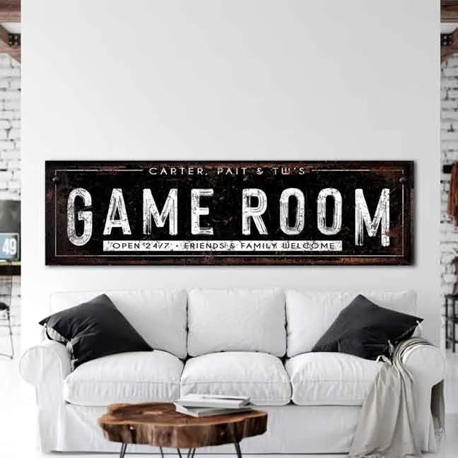 Media Room Decor - Game Room Sign Personalized