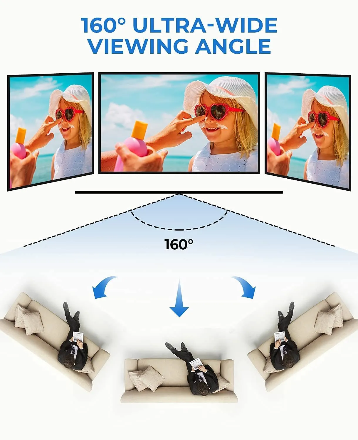 MOOKA Projector Screen with Stand-100 inch, Portable Indoor Outdoor Projector Screen Fordable, 16:9 4K HD Wrinkle-Free Outdoor Movie Screen with Carry Bag, Front Rear Video Projection Screen for Movie
