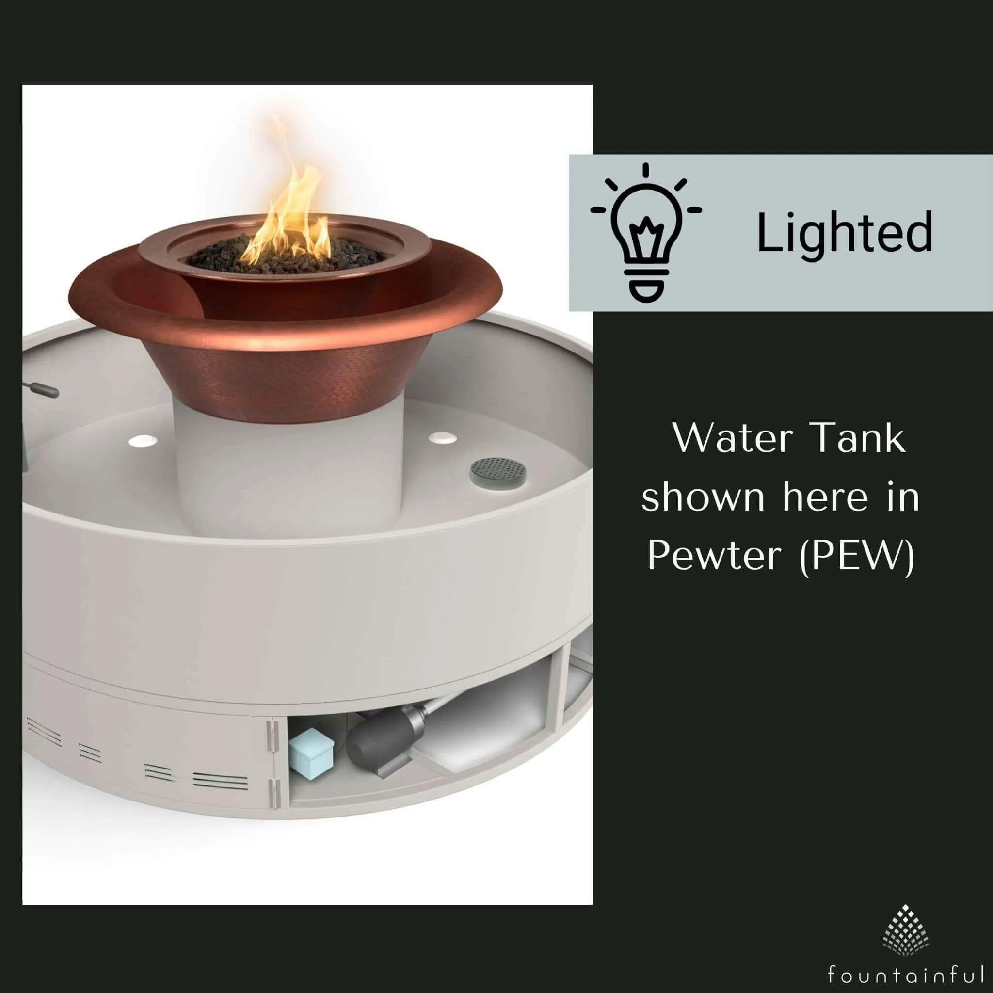Olympian Round Fire & Water Fountain 360° Spill - The Outdoor Plus