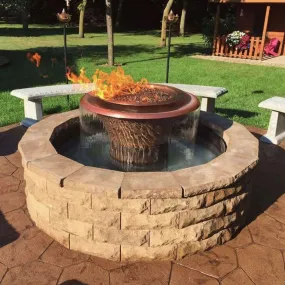 Olympian Round Fire & Water Fountain 360° Spill - The Outdoor Plus